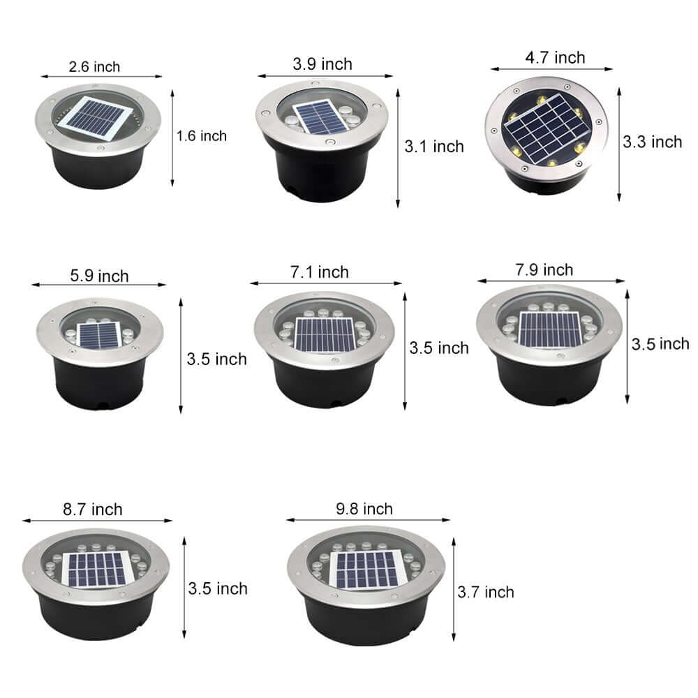 Solar Powered LED Metal Well Light - Lamp Outdoor