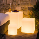 Solar - Powered Luminous LED Cube White Waterproof Outdoor Floor Light
