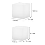 Solar - Powered Luminous LED Cube White Waterproof Outdoor Floor Light