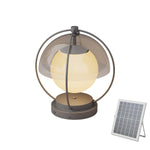 Solar-powered sphere light with detachable solar panel for flexible outdoor installation options