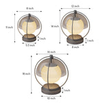 Technical specification drawing showing dimensions and components of solar sphere light system