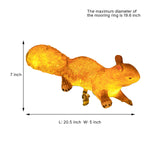 Product specification sheet showing solar squirrel light with dimensions and technical details