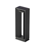 Contemporary outdoor bollard with solar panel top and integrated LED lighting strip