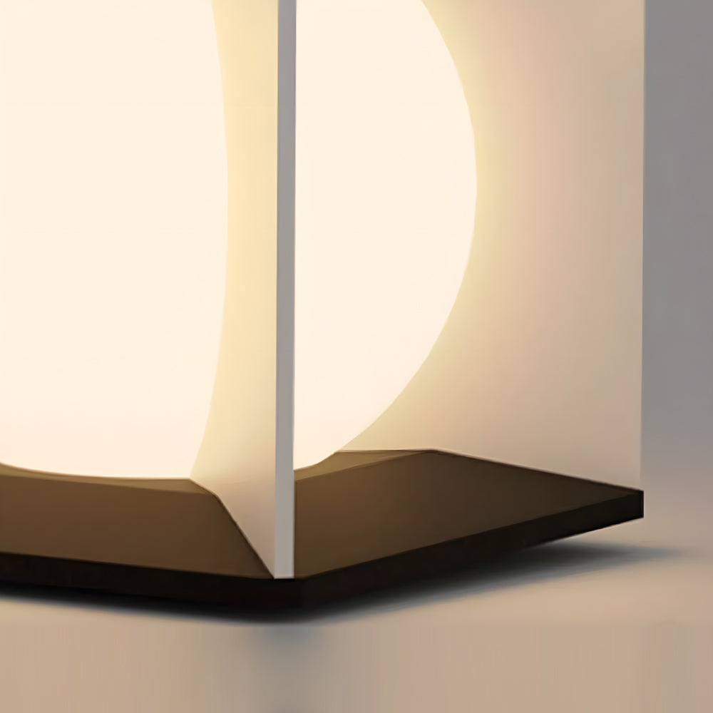 Artistic perspective of solar cube light showing shadow patterns and warm glow