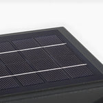 Close-up detail of solar panel surface showing photovoltaic cells and textured grid pattern