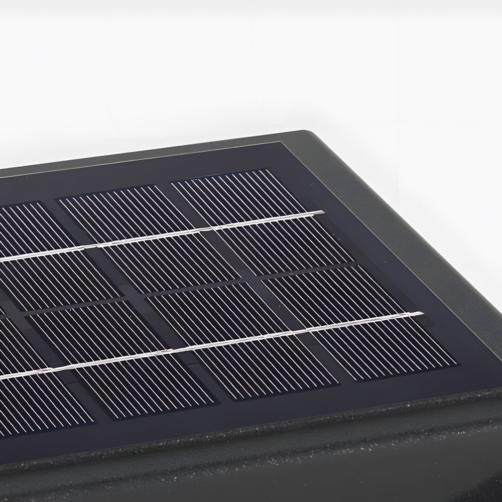 Close-up detail of solar panel surface showing photovoltaic cells and textured grid pattern