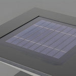 Close-up detail of solar panel surface with geometric pattern and textured grid design