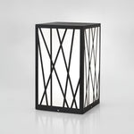 20W Square Solar LED Bollard Lights with Linear Pattern Lampshade - Lamp Outdoor