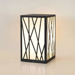 20W Square Solar LED Bollard Lights with Linear Pattern Lampshade