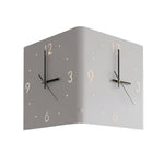 Square Metal Silent Backlit LED Corner Wall Clock Modern Wall Decor - Lamp Outdoor