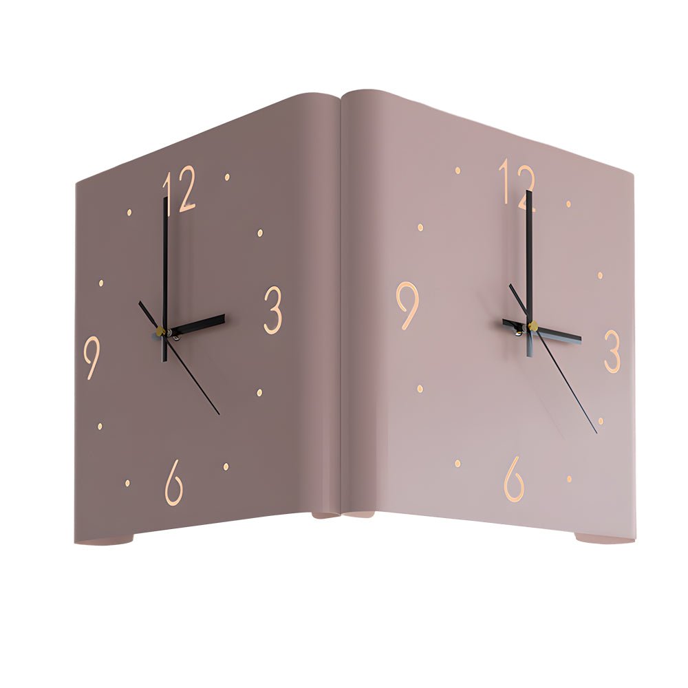 Square Metal Silent Backlit LED Corner Wall Clock Modern Wall Decor - Lamp Outdoor