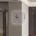 Square Metal Silent Backlit LED Corner Wall Clock Modern Wall Decor - Lamp Outdoor