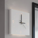 Square Metal Silent Backlit LED Corner Wall Clock Modern Wall Decor - Lamp Outdoor
