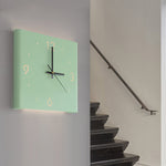 Square Metal Silent Backlit LED Corner Wall Clock Modern Wall Decor - Lamp Outdoor
