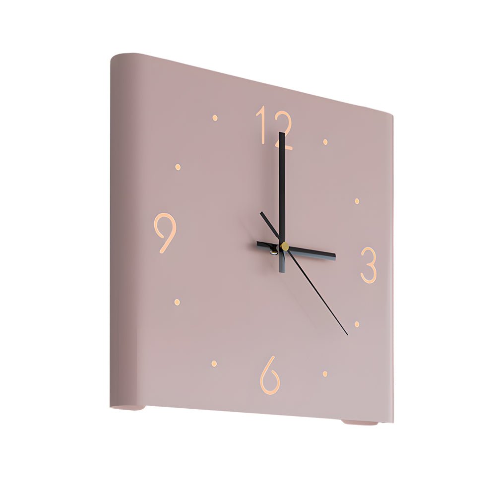 Square Metal Silent Backlit LED Corner Wall Clock Modern Wall Decor - Lamp Outdoor