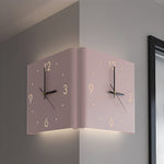 Square Metal Silent Backlit LED Corner Wall Clock Modern Wall Decor - Lamp Outdoor
