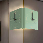 Square Metal Silent Backlit LED Corner Wall Clock Modern Wall Decor - Lamp Outdoor