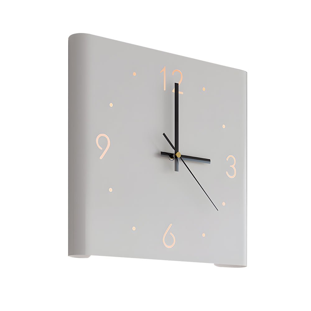 Square Metal Silent Backlit LED Corner Wall Clock Modern Wall Decor - Lamp Outdoor