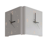 Square Metal Silent Backlit LED Corner Wall Clock Modern Wall Decor - Lamp Outdoor