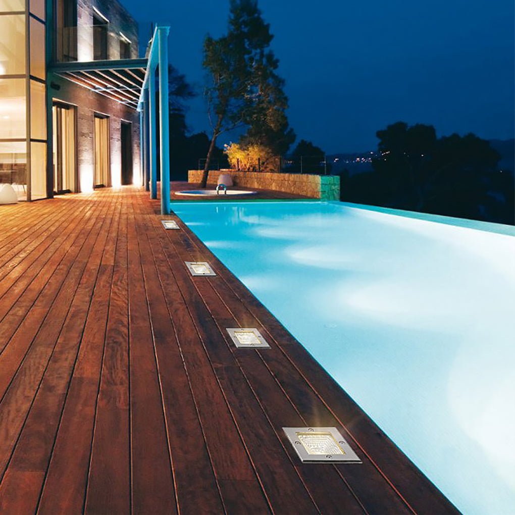 Square 90 - 260V In - Wall Recessed 4W LED Step Lights for Outdoor Stairs, Deck, and Patio
