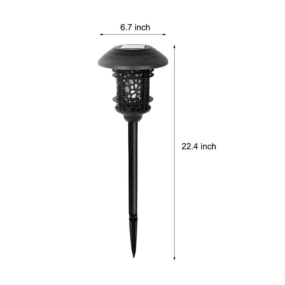 Stylish Black Solar Stake Pathway Light with Flamed SMD LEDs - 22.4 Inches Tall - Lamp Outdoor