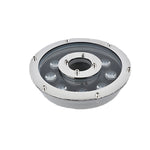 Round submersible fountain light with multiple LED points arranged in ring pattern