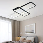 Multi Rectangle Large Flush Mount Ceiling Light with 3 Integrated Tiered Lights - Lamp Outdoor