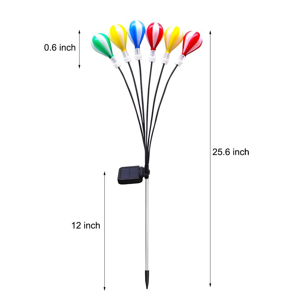 Swinging Solar LED Hot Air Balloon Lights 2 Pack for Outdoor Gardens - Lamp Outdoor