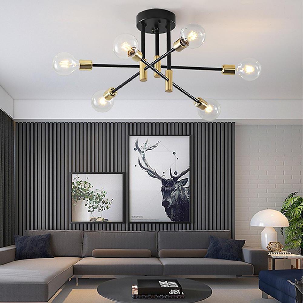 6-light LED Sputnik Design Nordic Semi-Flush Mount Lighting Chandelier - Lamp Outdoor