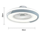 Circular Dimmable Flush Mount Bladeless Ceiling Fan with Light and Remote - Lamp Outdoor