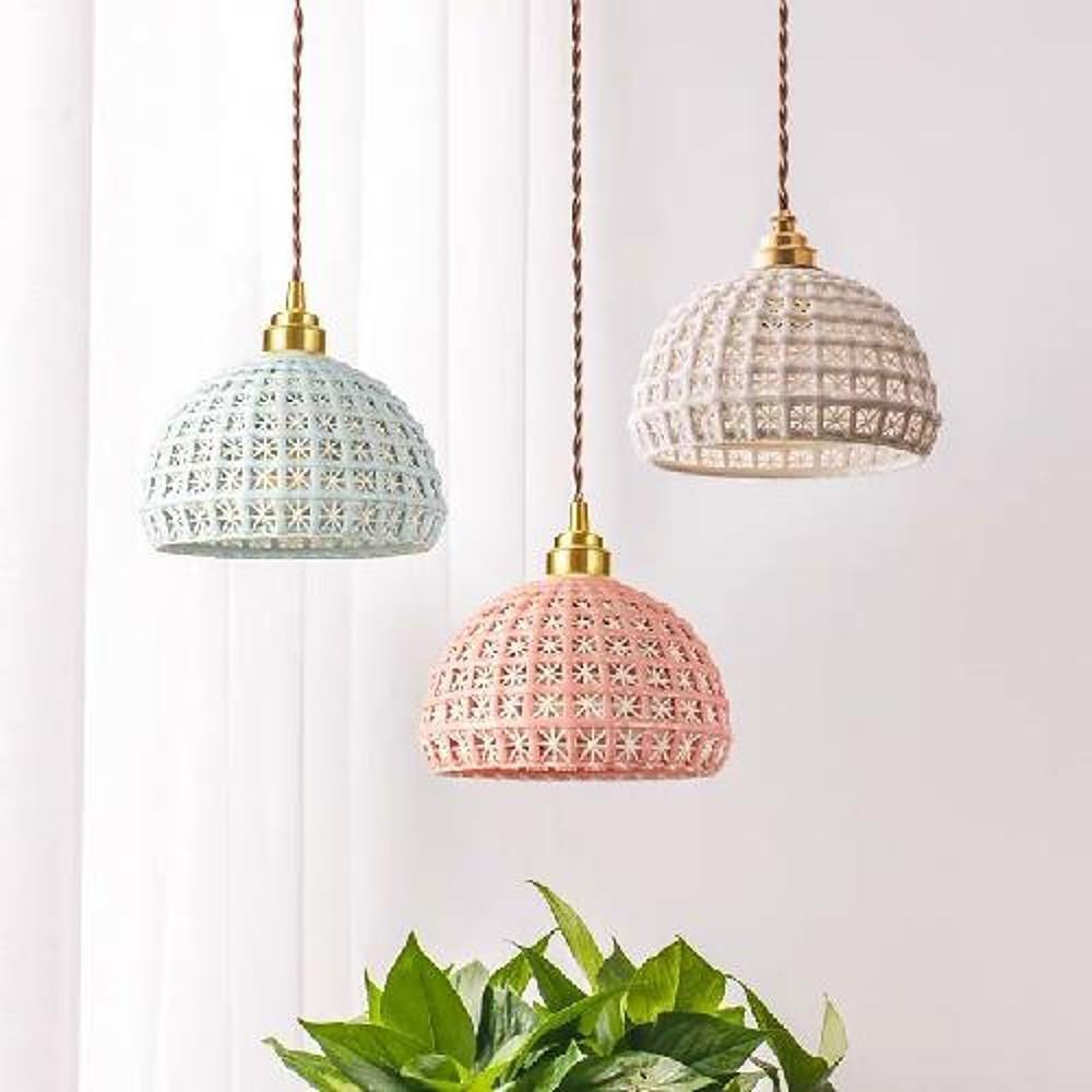 Artistic Semi Globe Ceramic Copper Pendant Light Modern Pendant Lighting - Lamp Outdoor