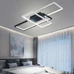 Multi Rectangle Large Flush Mount Ceiling Light with 3 Integrated Tiered Lights - Lamp Outdoor