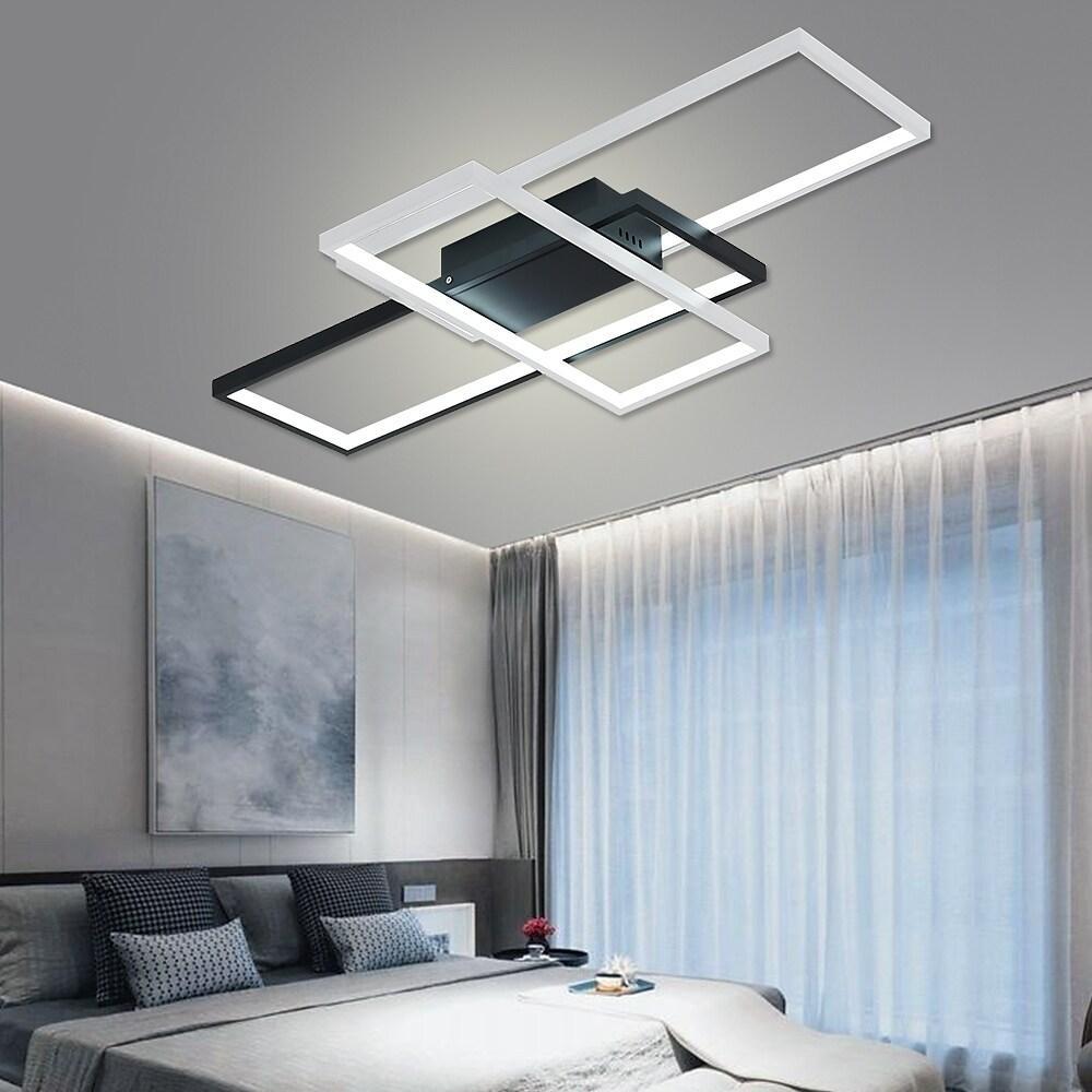 Multi Rectangle Large Flush Mount Ceiling Light with 3 Integrated Tiered Lights - Lamp Outdoor