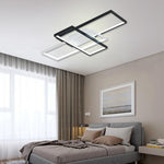 Multi Rectangle Large Flush Mount Ceiling Light with 3 Integrated Tiered Lights - Lamp Outdoor