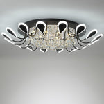 Flower Shaped Dimmable LED Crystal Modern Flush Mount Lighting Ceiling Light - Lamp Outdoor