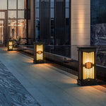Traditional LED Post Light Retro Black Waterproof Outdoor Garden Lighting