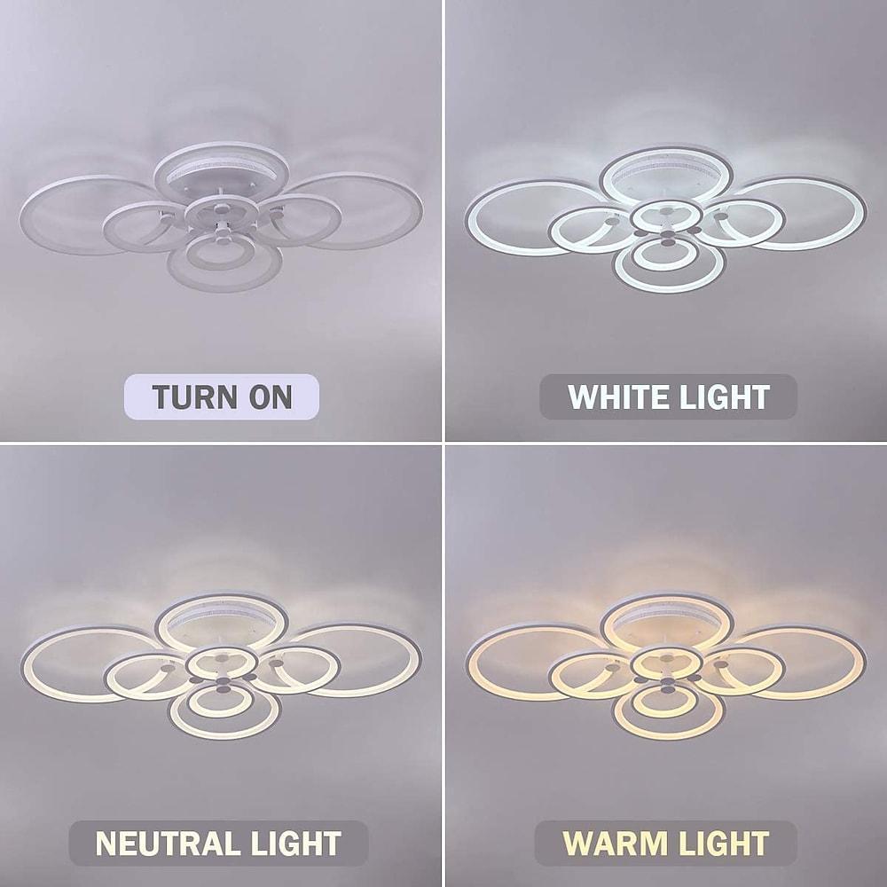 Elegant Semi Flush Mount Ceiling Lights with Unique Overlapping Rings - Lamp Outdoor