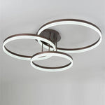 Metal Acrylic Ringed Large Flush Mount Ceiling Light with 3 Adjustable LED Lights - Lamp Outdoor