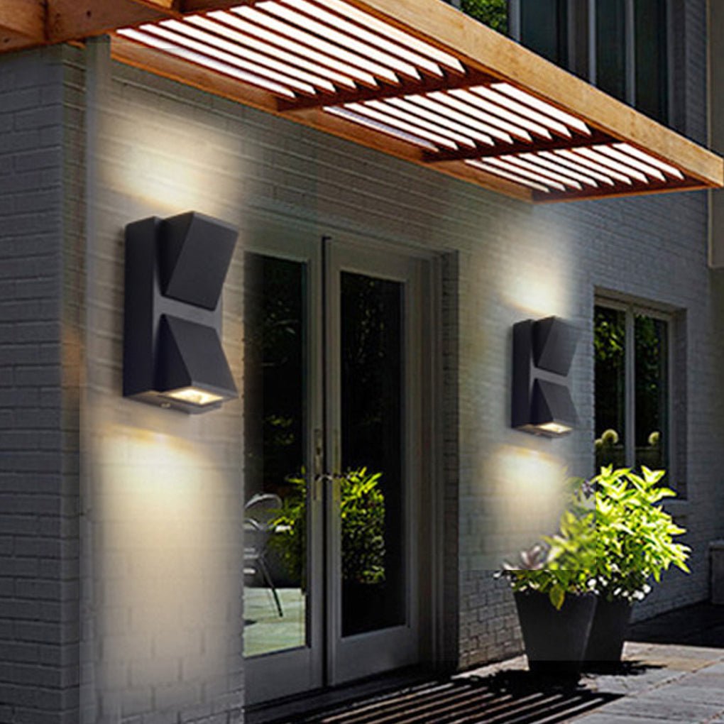 Waterproof Up & Down K-Type Black LED Outdoor Wall Lights - Lamp Outdoor