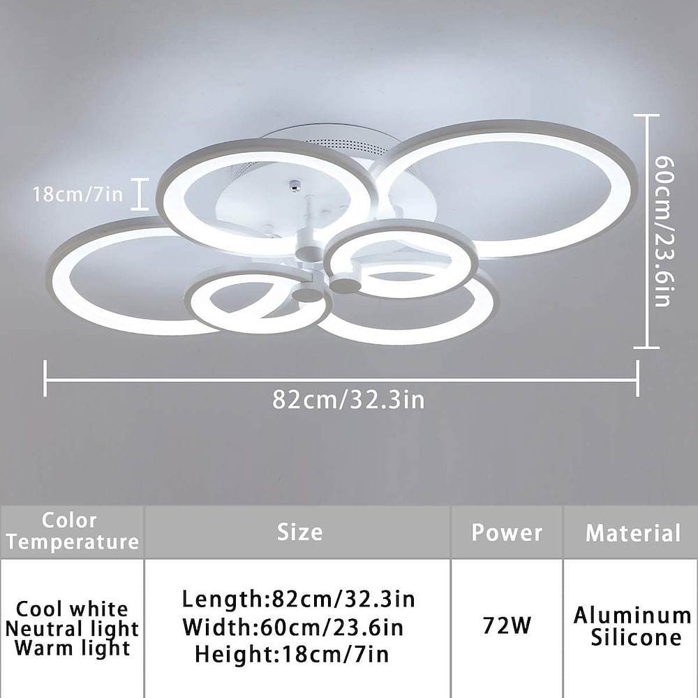 Elegant Semi Flush Mount Ceiling Lights with Unique Overlapping Rings - Lamp Outdoor