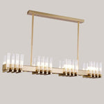 Creative Linear Electroplated Metal Glass LED Modern Chandeliers Pendant Light - Lamp Outdoor
