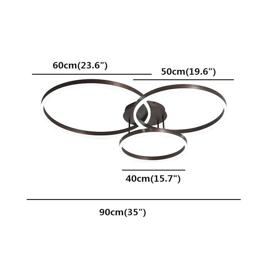 Modern 3 Circle Gold Flush Mount Light Ceiling Light 3 Lights - Lamp Outdoor
