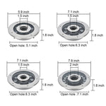 Technical specification chart showing four different underwater light fixture sizes