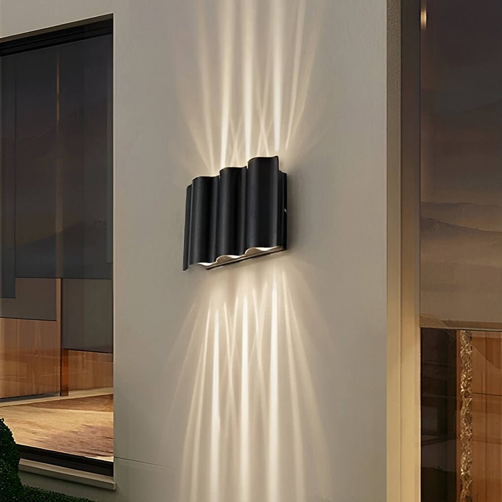 Arc Waterproof Wave Wall Sconces Outdoor Cool LED Up and Down Wall Mounted Lights - Lamp Outdoor