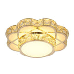 Flower Effect Metal Crystal LED Flush Mount Ceiling Light for Hallway Entryway Lighting - Lamp Outdoor