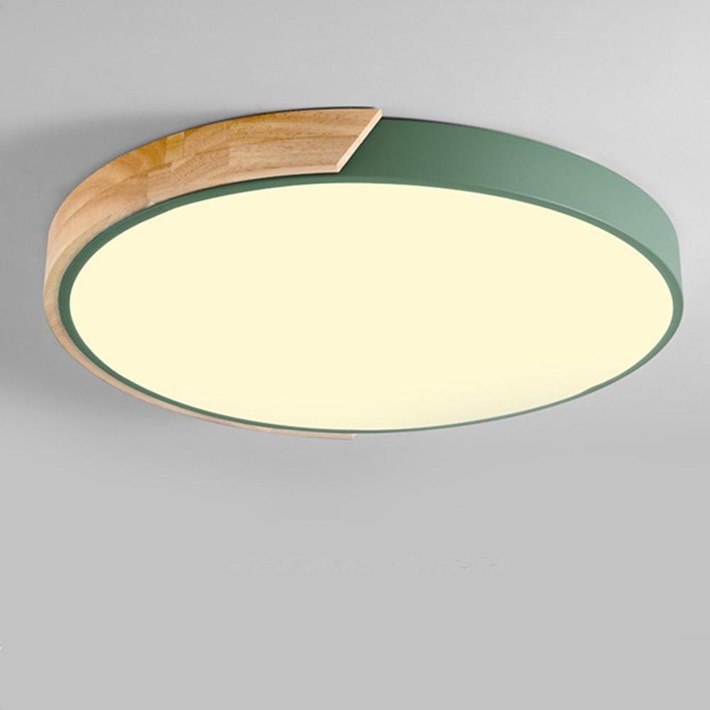 Circular LED Wood Nordic Ceiling Lights Flush Mount Lighting Ceiling Lamp - Lamp Outdoor