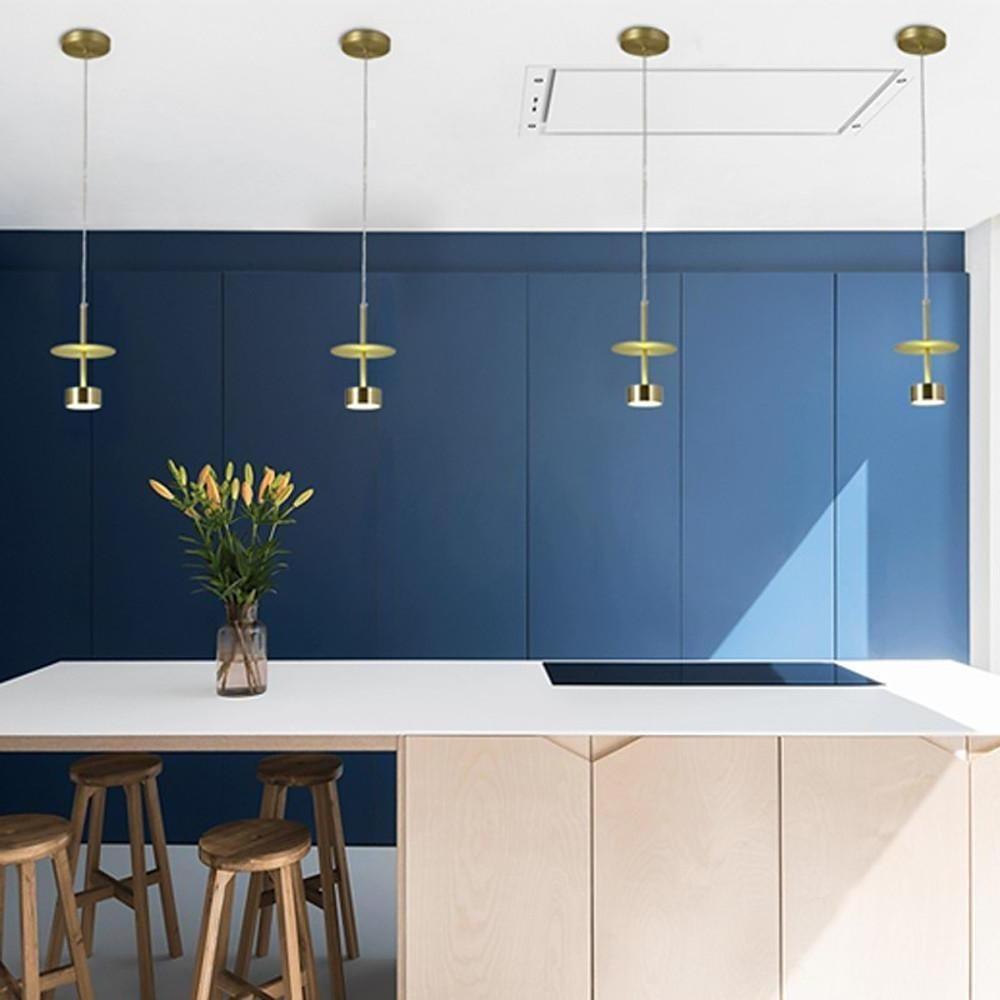 1 Bulb Metal Pendant Lights for Kitchen Island Gold Industiral Ceiling Light - Lamp Outdoor