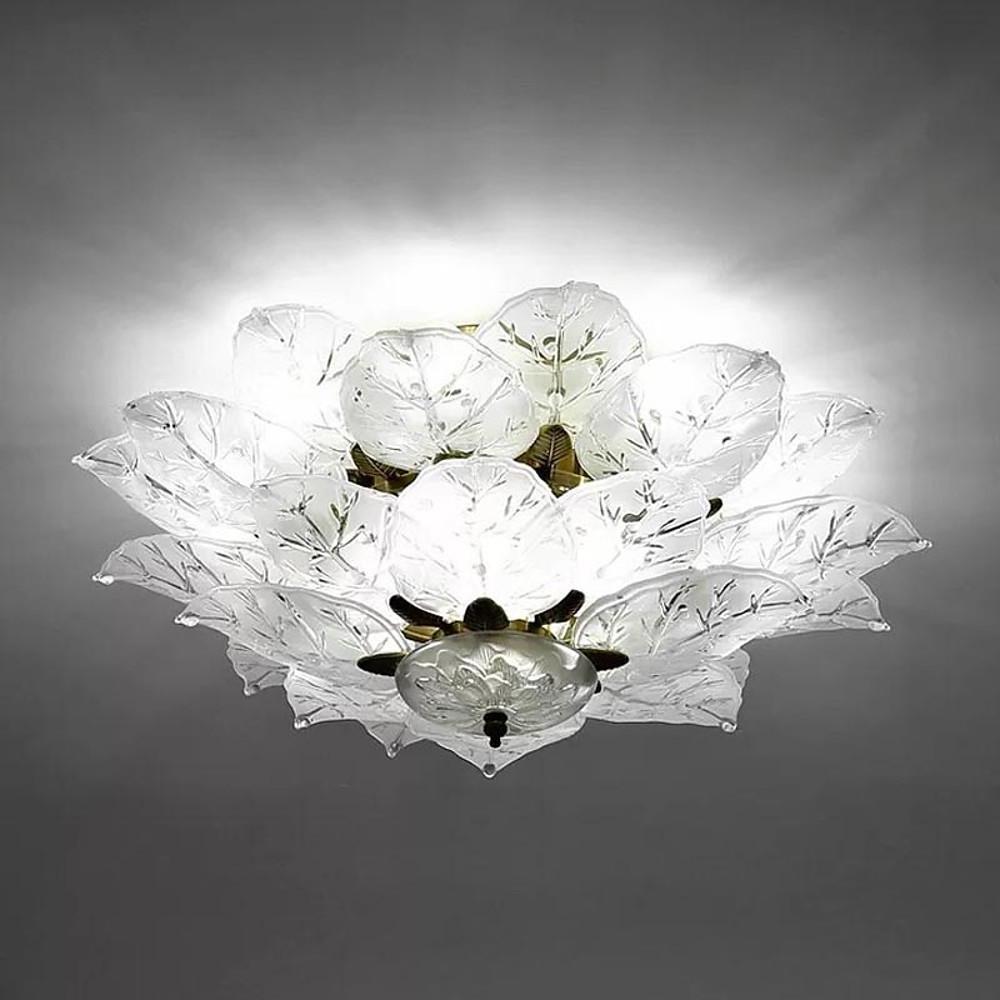 Leaves Flush Mount Ceiling Light Metal Glass Unusual LED Light - Lamp Outdoor