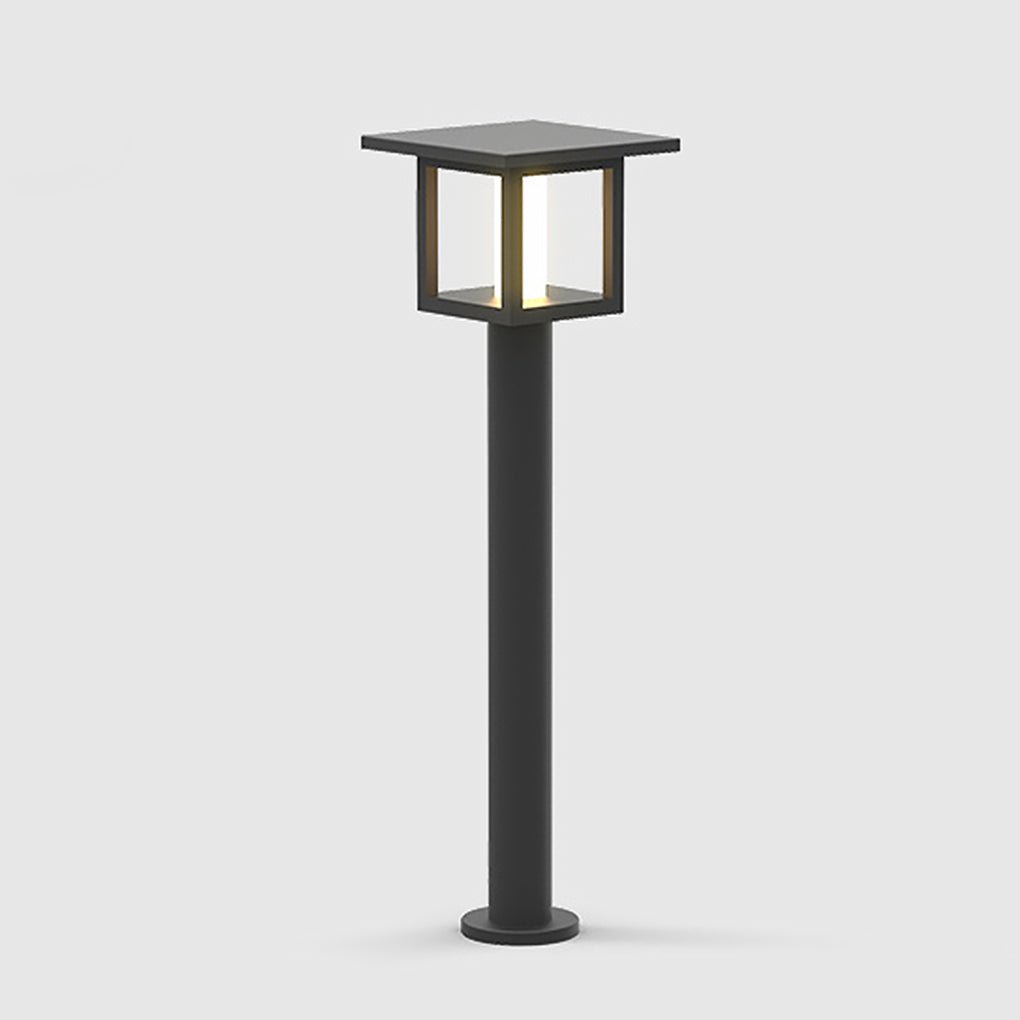 Wide Top LED Post Lights with Rain Shield & Hollow Interior Dual Power Options