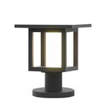 Wide Top LED Post Lights with Rain Shield & Hollow Interior Dual Power Options